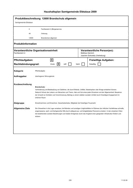 Haushaltspläne der Samtgemeinde Elbtalaue - komplett