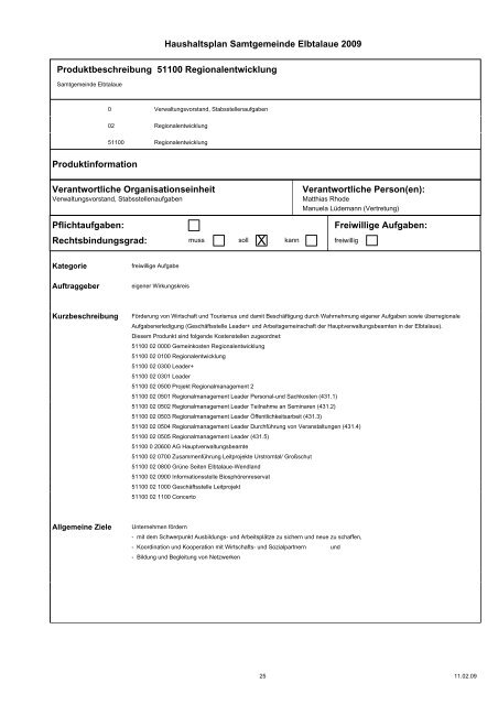 Haushaltspläne der Samtgemeinde Elbtalaue - komplett