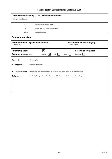 Haushaltspläne der Samtgemeinde Elbtalaue - komplett