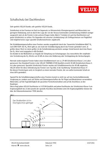 Schallschutz bei Dachfenstern - Velux