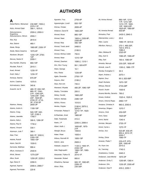 authors index - Pittcon Web Archives