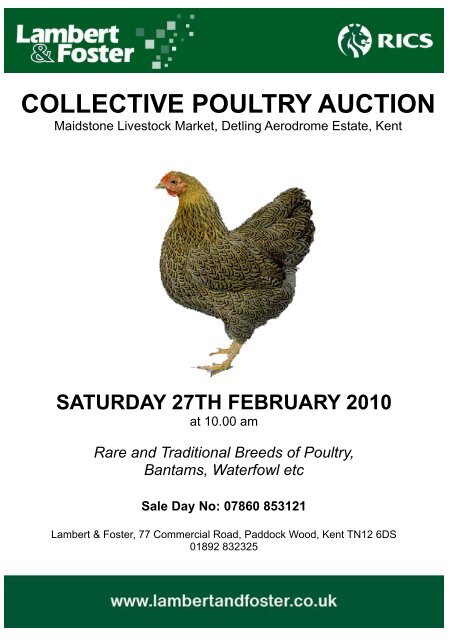 COLLECTIVE POULTRY AUCTION - Lambert and Foster