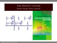 John Butcher's tutorials - Implicit Runge--Kutta methods