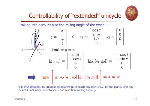 Robotics 1 Wheeled Mobile Robots Analysis, Planning, and Control