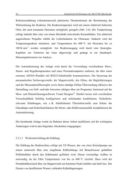 3 Katalytische Performance der Mo/V(/W)-Mischoxide - tuprints