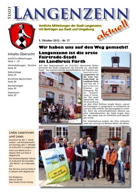 Ausgabe Nr. 17 vom 05.10.2012 Seite 01 - Langenzenn