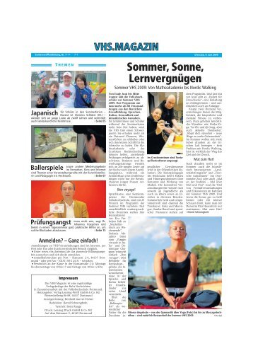 Sommer, Sonne, Lernvergnügen - VHS Dortmund