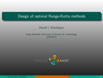 Design of optimal Runge-Kutta methods - FEniCS Project