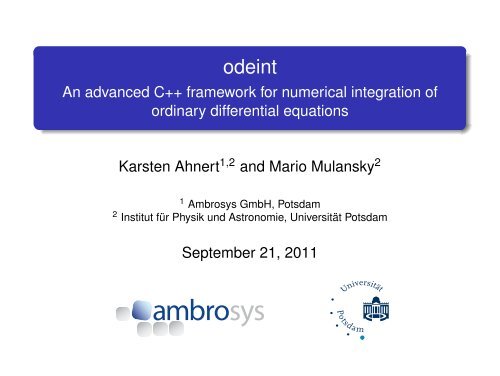 odeint - An advanced C++ framework for numerical ... - GitHub