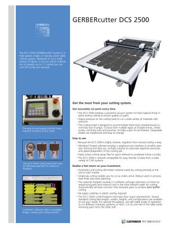 GERBERcutter DCS 2500 - Gerber Technology