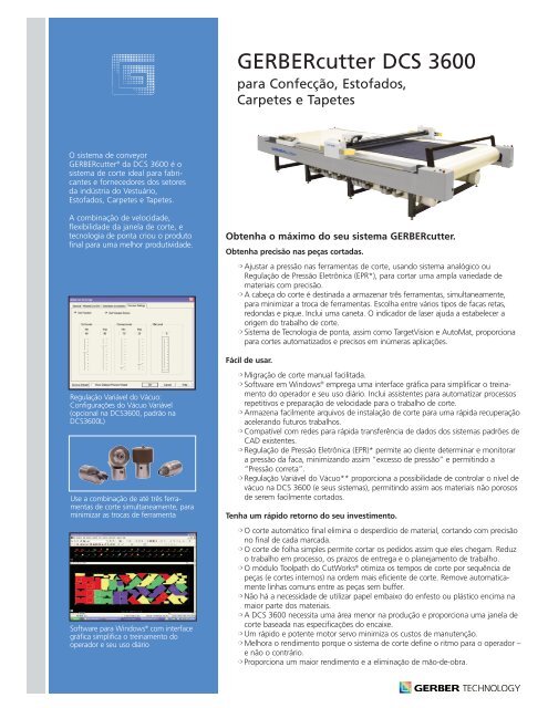 GERBERcutter DCS 3600 - Gerber Technology
