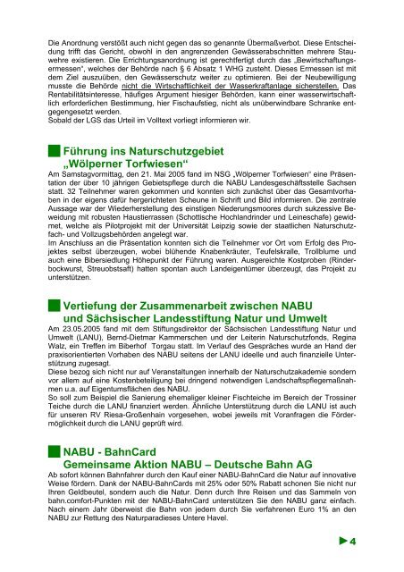 INFOBRIEF - (NABU) Landesverband Sachsen e. V. - NABU Sachsen