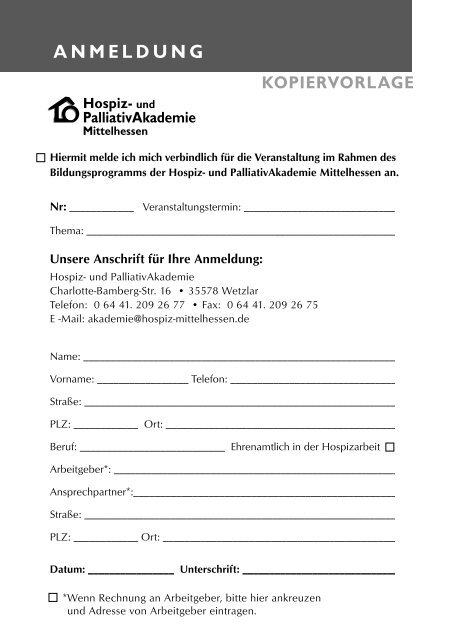 Fortbildungen 2012 - Hospiz Mittelhessen