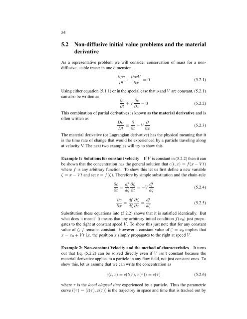 Transport: Non-diffusive, flux conservative initial value problems and ...