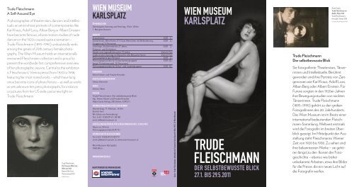 Trude Fleischmann. Der selbstbewusste Blick - Wien Museum