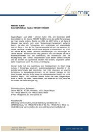 Geschäftsführer & Direktor Werner Kutter - Jasmar RESORT RÜGEN