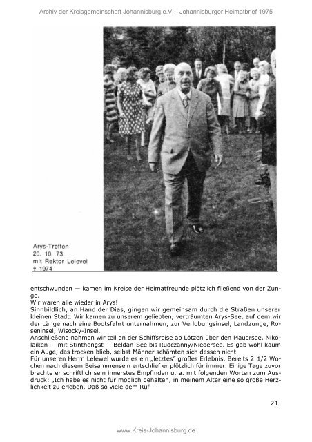 Johannisburger Heimatbrief 1975 - Familienforschung S c z u k a