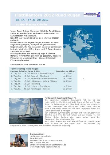 Flottille Rügen - mediamare yachtcharter
