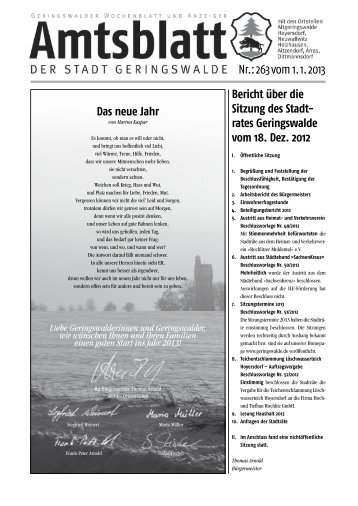 Nr.: 263 vom 1. 1. 2013 - Geringswalde