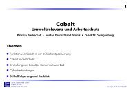 Cobalt - Umweltrelevanz und Arbeitsschutz - Chromitierung - SurTec