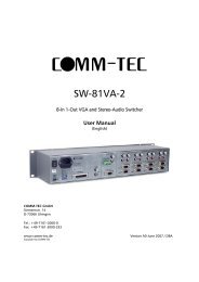 User Manual SW-81VA-2 - COMM-TEC