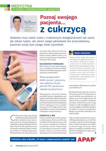 Listopad 2007 - Farmacja i Ja