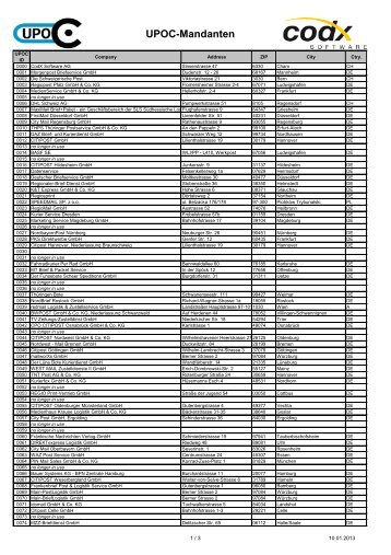UPOC-Mandanten 1 - CodX Software GmbH