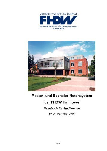 Master- und Bachelor-Notensystem der FHDW Hannover