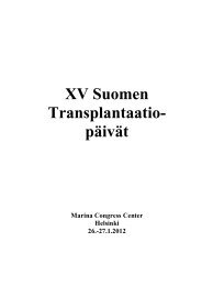XV Suomen Transplantaatio- päivät
