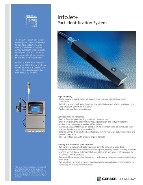 InfoJet+ - Gerber Technology