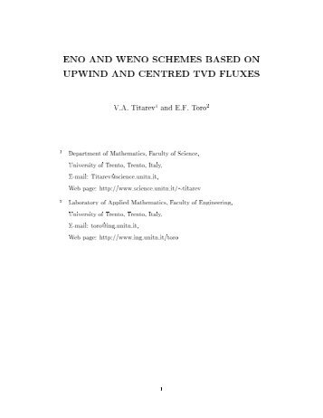 eno and weno schemes based on upwind and centred tvd fluxes