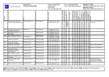 (33) 655 04 00 Tel: +41 (33) 655 04 00 Email - Jakobsweg