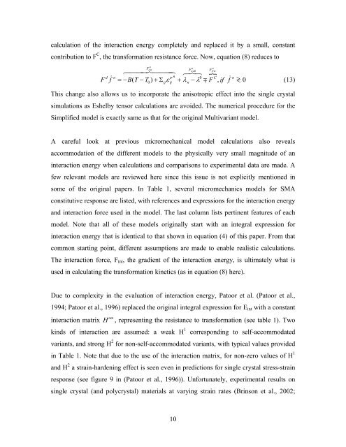 A Simplified Multivariant SMA Model Based on Invariant Plane ...