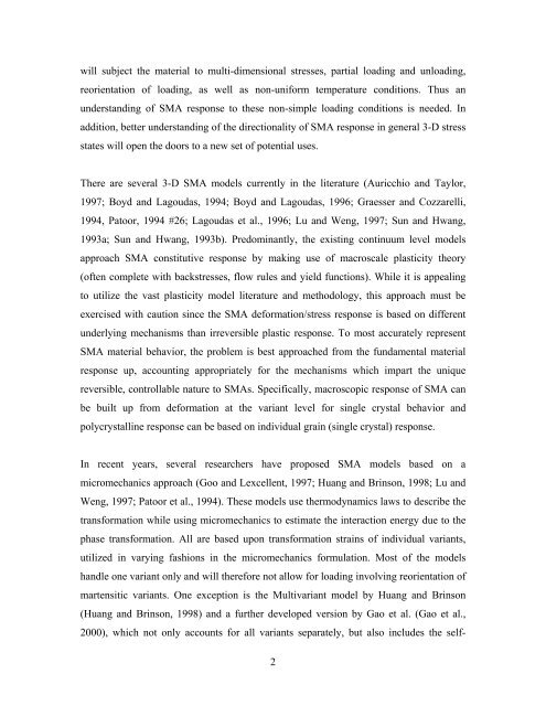 A Simplified Multivariant SMA Model Based on Invariant Plane ...