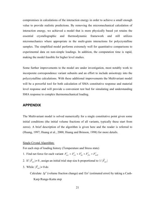 A Simplified Multivariant SMA Model Based on Invariant Plane ...