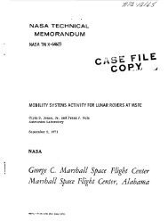 Mobility systems activity for lunar rovers at MSFC