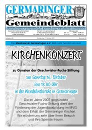 amSonntag16.Oktober um18.00Uhr ... - Gemeinde Germaringen