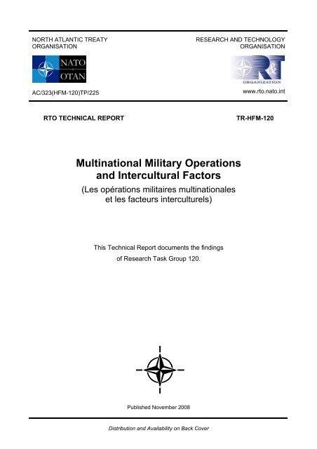 Multinational Forces Multinational Military Operations and Intercultural Factors