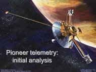 Pioneer telemetry: initial analysis - Viktor T. Toth