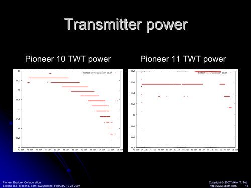 Pioneer telemetry: initial analysis - Viktor T. Toth