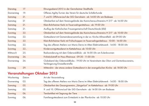 veranstaltungskalender gernsheim 2013.indd - in Gernsheim