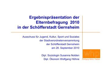 Ergebnispräsentation vom 28.09.2010 zur ... - in Gernsheim