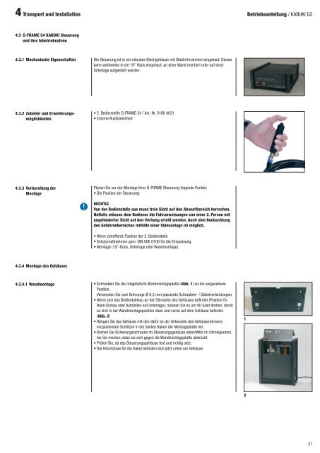 Betriebsanleitung Abwurfsystem KABUKI - Gerriets