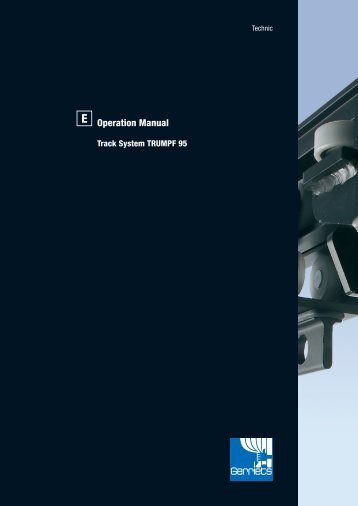 Operation manual Track System TRUMPF 95 - Gerriets