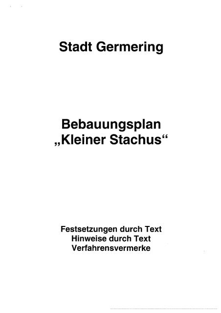 Bebauungsplan kleiner Stachus - Stadt Germering