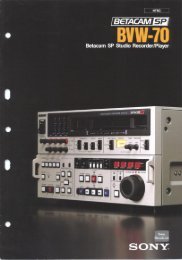 Sony BVW-70 Manual - Westside Media Group