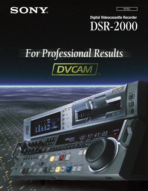 Sony DSR-2000 Manual (PDF) - Westside Media Group