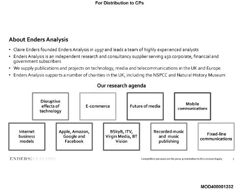 Claire Enders – Competitive pressures on the press - The Leveson ...