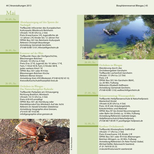 Der Bliesgau- Veranstaltungskalender 2013 - Gemeinde Gersheim