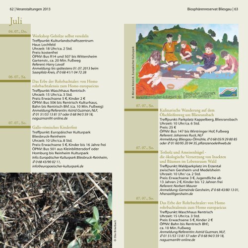 Der Bliesgau- Veranstaltungskalender 2013 - Gemeinde Gersheim